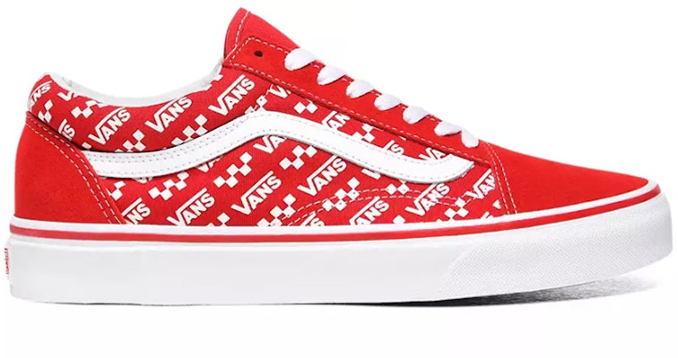 Vans Old Skool 'Logo Repeat - Merah Racing' VN0A4U3BW35 Order Vans Old Skool 'Logo Repeat - Merah Racing' VN0A4U3BW35