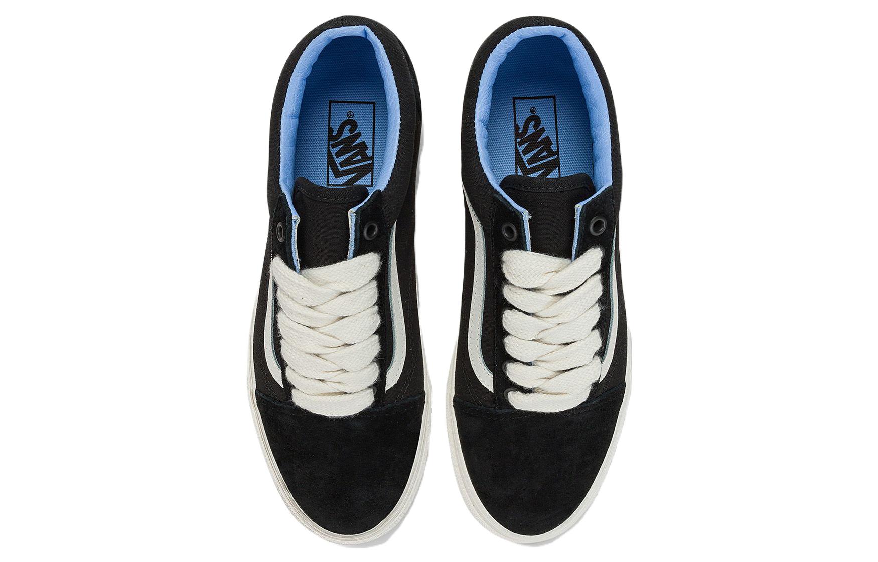 Lookbook Vans オールドスクール 厚紐 黒/水色 VN0007NTYP0