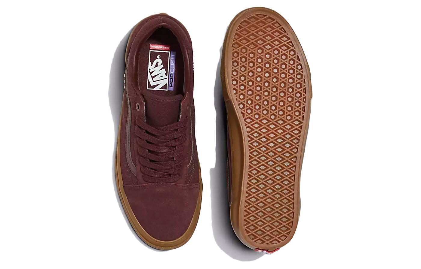 Shop Vans Old Skool Skate 潮流休閒舒適氣質 防滑耐磨 低筒 滑板鞋 男女同款 棕紅