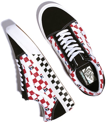 Vans Old Skool 低筒 滑板鞋 男女通用 紅白棋盤格 Shop Vans Old Skool 低筒 滑板鞋 男女通用 紅白棋盤格