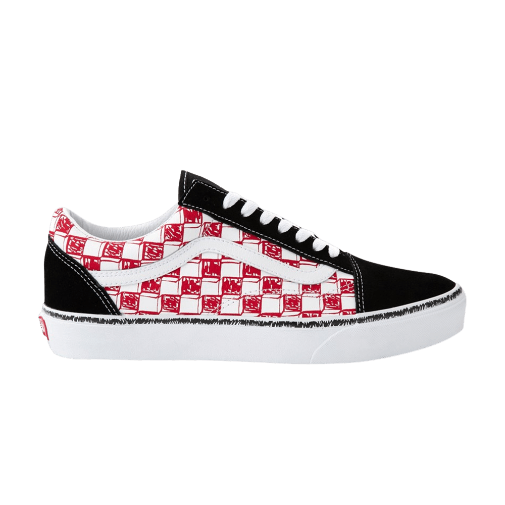 Buy Vans 經典款 '素描棋盤格 - 黑紅色' VN0A5AO92HC