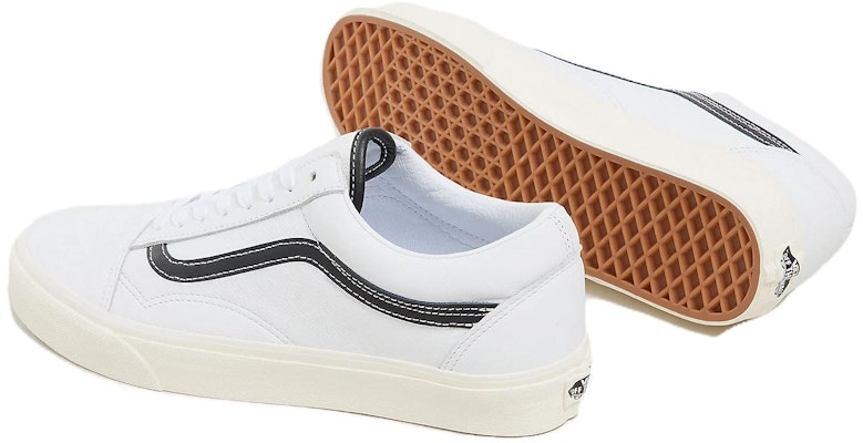Vans Old Skool 'Kulit Putih Hitam' VN0007NTYB2 Shop Vans Old Skool 'Kulit Putih Hitam' VN0007NTYB2
