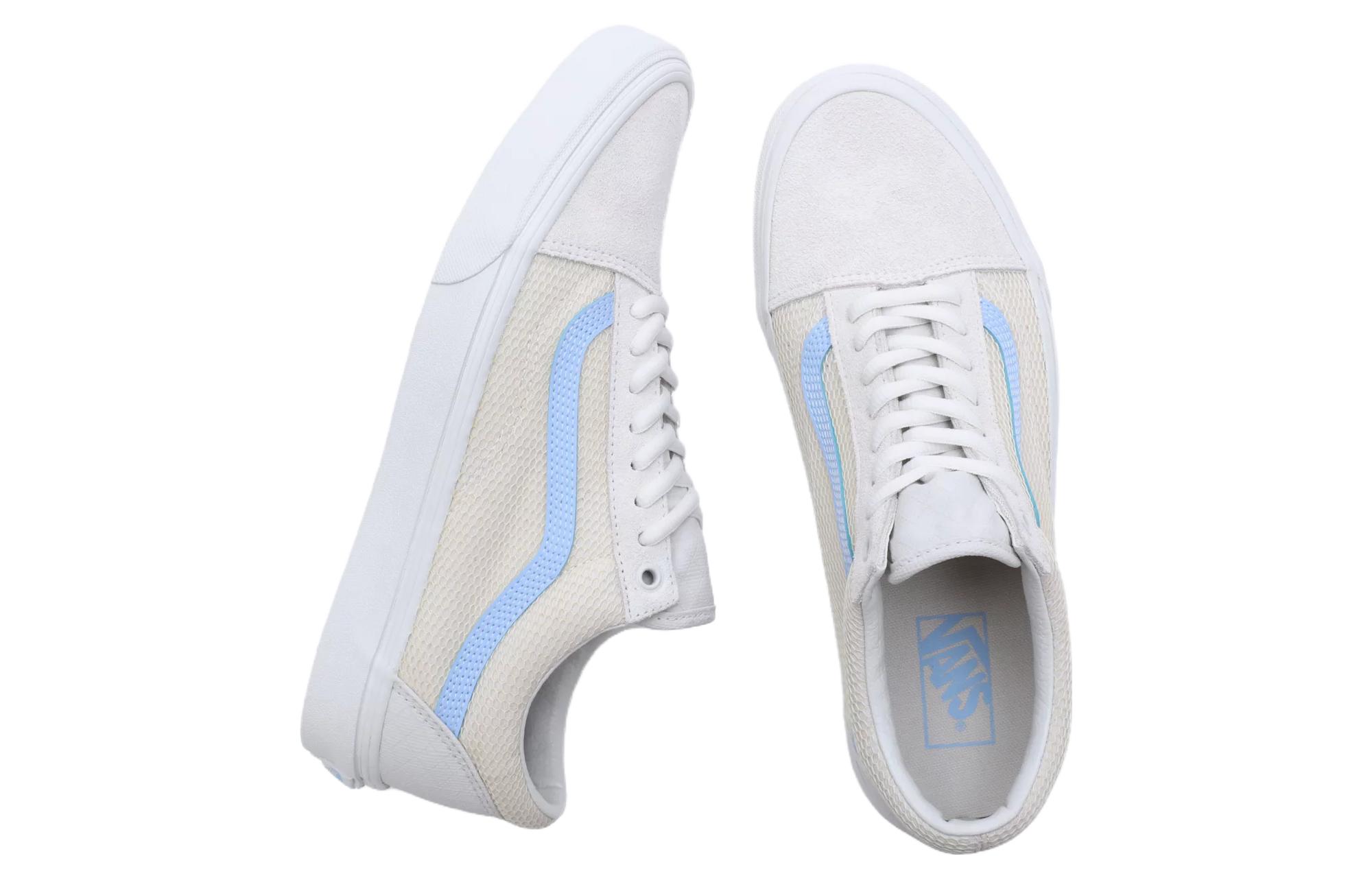 Shop Vans Old Skool 休閒舒適 防滑耐磨 低幫 板鞋 男女同款 白藍色