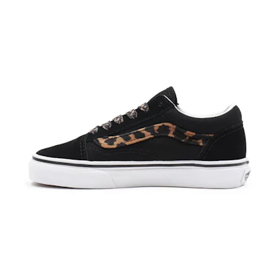 Vans Old Skool Breathable Non-Slip Wear-resistant Low Tops Casual Skateboarding Shoes Black Side Leopard print
