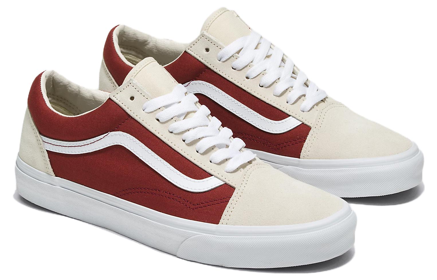 Order Vans Old Skool 潮流休閒 防滑耐磨 低筒 滑板鞋 通用款 米紅色