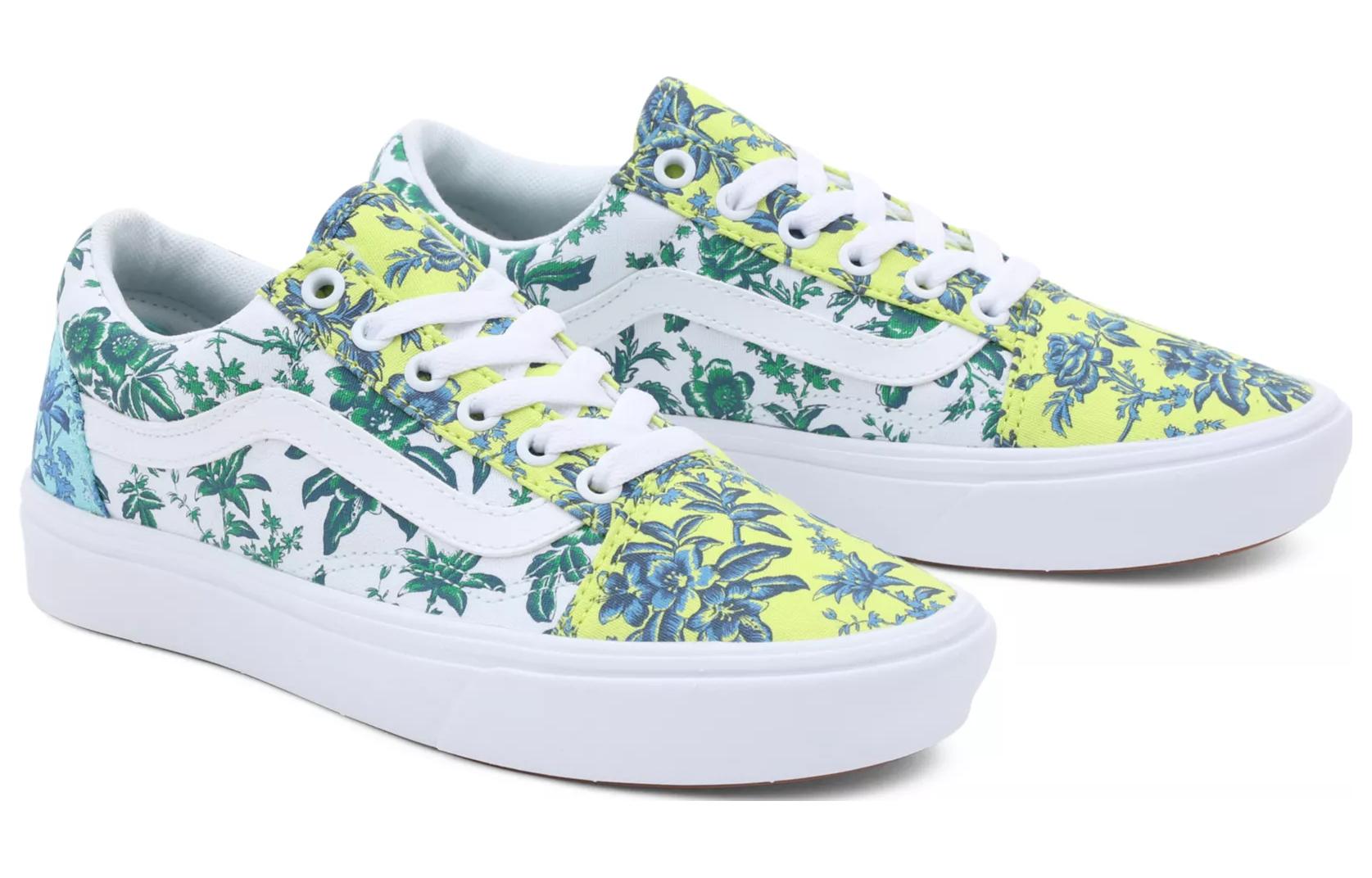 Lookbook Vans Old Skool Comfycush 'Flower Market Hijau Putih' VN0007NBMUL