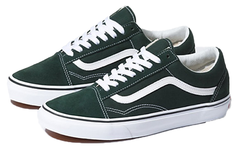 Shop Vans Old Skool Verde Oscuro Blanco VNOA38G1QSU