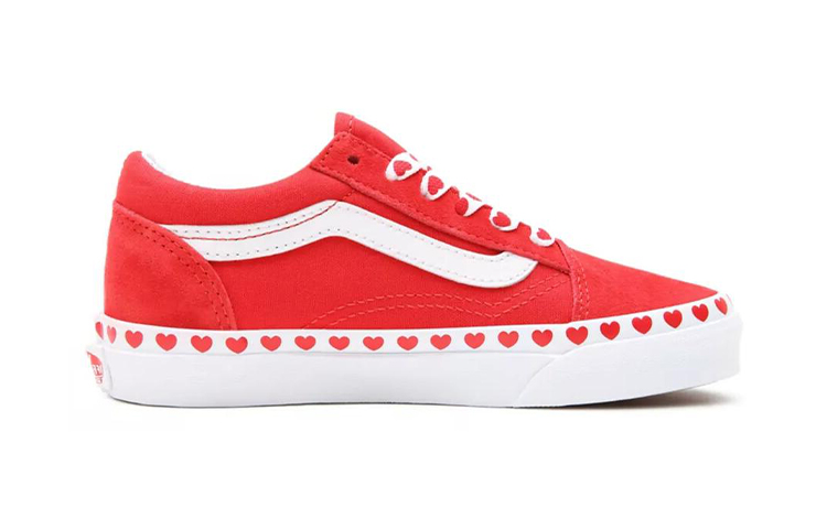 Order Vans Old Skool K Schoenen Wit/Rood VN0A4BUU30V