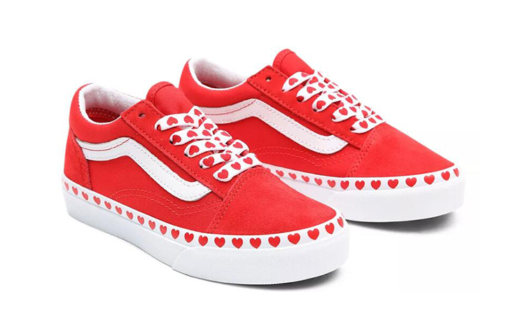 Lookbook Vans Old Skool K Schoenen Wit/Rood VN0A4BUU30V