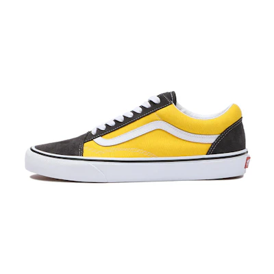 Vans Old Skool Low Tops Casual Skateboarding Shoes Big Boys Black Yellow