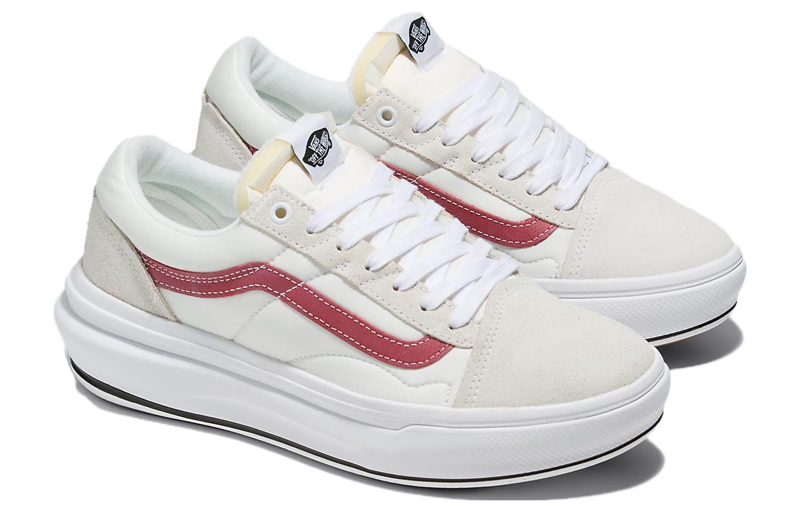 Lookbook Vans Old Skool 休閒舒適百搭防滑耐磨低幫板鞋 男女同款 米白紅