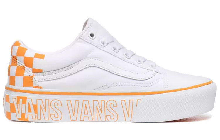 Order Vans Old Skool Platform 'White Orange' VN0A3B3UAHP