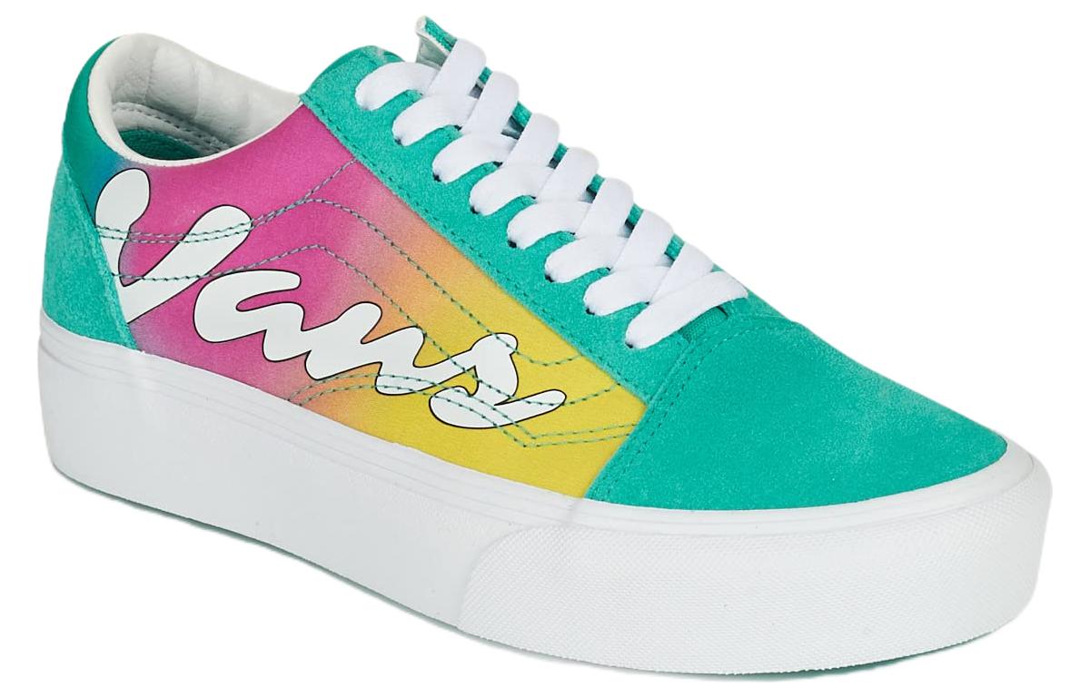 Lookbook Vans Old Skool Platform Logo 'Hijau Ungu Kuning' VN0A5KRGB68