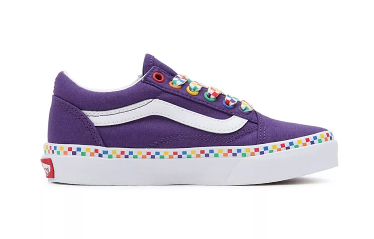 Order Vans Old Skool Pelangi Kotak-kotak 'Ungu Putih' VN0A7Q5FAC0