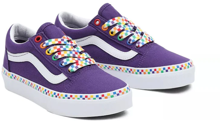 Vans Old Skool Pelangi Kotak-kotak 'Ungu Putih' VN0A7Q5FAC0 Lookbook Vans Old Skool Pelangi Kotak-kotak 'Ungu Putih' VN0A7Q5FAC0