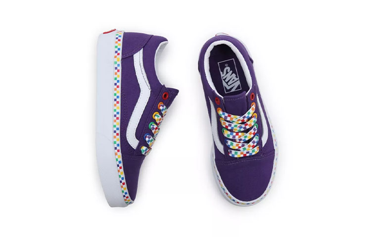 Shop Vans Old Skool Pelangi Kotak-kotak 'Ungu Putih' VN0A7Q5FAC0