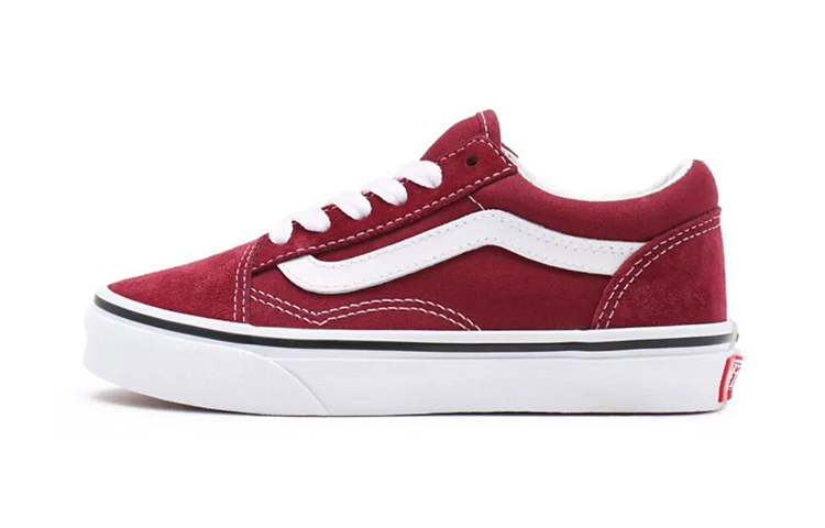 Buy 中童 Vans Old Skool 休閒 透氣防滑耐磨 低筒 兒童滑板鞋 紅白色