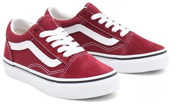 中童 Vans Old Skool 休閒 透氣防滑耐磨 低筒 兒童滑板鞋 紅白色 Lookbook 中童 Vans Old Skool 休閒 透氣防滑耐磨 低筒 兒童滑板鞋 紅白色