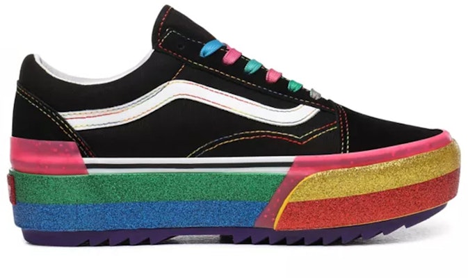 Vans Old Skool Stacked 'Glitter - Black Rainbow' VN0A4U15WW1 Order Vans Old Skool Stacked 'Glitter - Black Rainbow' VN0A4U15WW1