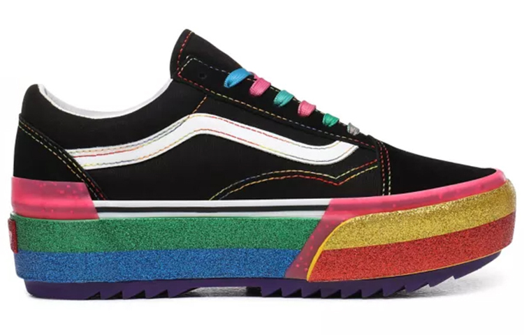 Order Vans Old Skool Stacked ''Glitter - Schwarz Regenbogen'' VN0A4U15WW1