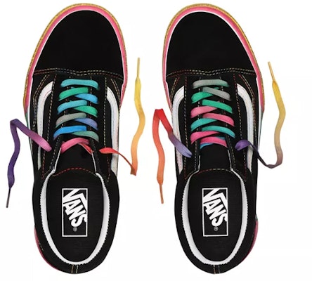 Vans Old Skool 厚底“黑色彩虹闪光” VN0A4U15WW1 Shop Vans Old Skool 厚底“黑色彩虹闪光” VN0A4U15WW1