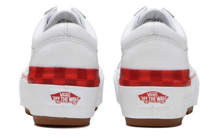 Shop Vans Old Skool Stacked Scarpe ''Bianco Rosso'' VN0A4U15B0N