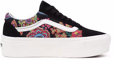 Order Vans Old Skool Stackform 低筒厚底休閒板鞋 男女同款 黑粉藍 腰果花