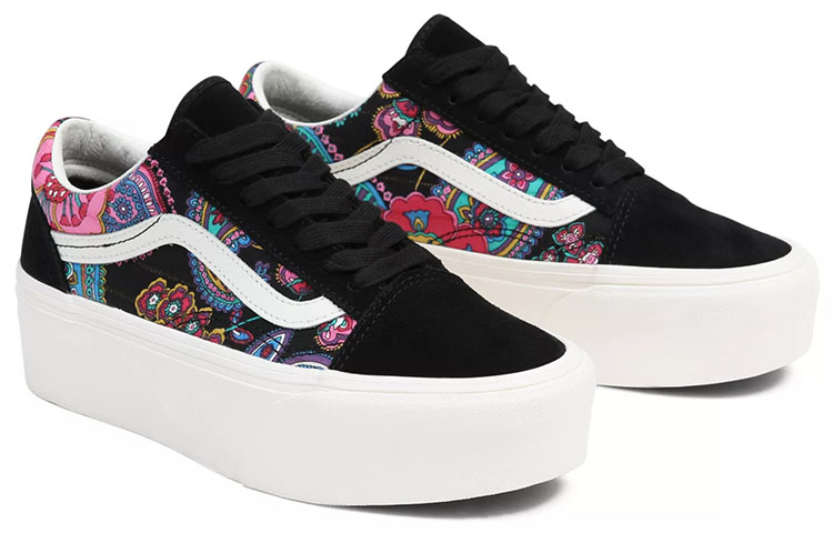 Lookbook Vans Old Skool Stackform ''Noir Rose Bleu'' VN0A7Q5MBLK