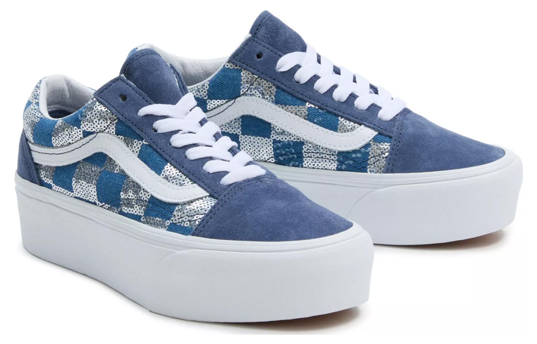 Lookbook 반스 올드스쿨 스택폼 블루화이트 (Vans Old Skool Stackform Blue White) VN0009PZAHU