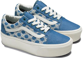 Lookbook Vans Old Skool Stackform 潮流休閒 防滑耐磨 低幫 板鞋 男女同款 藍白