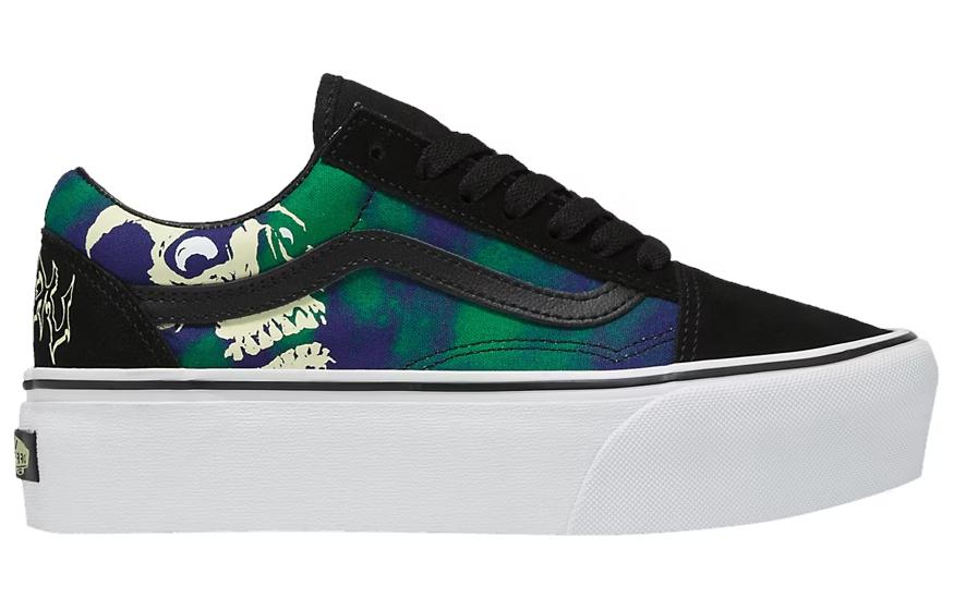 Order Vans Old Skool Stackform ''Imprimé Crâne Brillant dans le Noir'' VN0009PZCJI