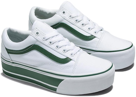 范斯 Old Skool Stackform 潮流百搭 防滑耐磨輕便 低幫 板鞋 男女同款 白綠 Order 范斯 Old Skool Stackform 潮流百搭 防滑耐磨輕便 低幫 板鞋 男女同款 白綠