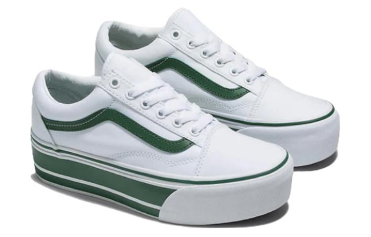 Lookbook Vans Old Skool 增高鞋 '白绿' VN0A7Q5MBGN