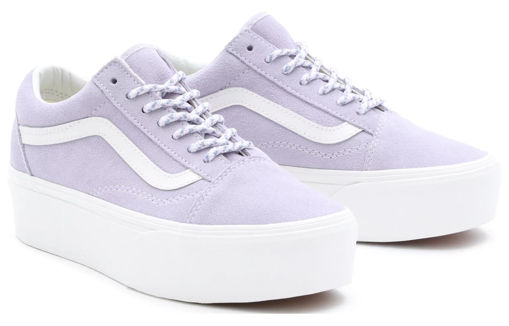 Lookbook 반스 올드스쿨 스택폼 (라일락 화이트) VN0A7Q5MSQT