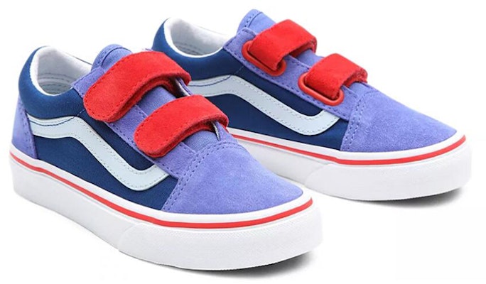 中童 Vans Old Skool 低筒 兒童滑板鞋 藍紅 Lookbook 中童 Vans Old Skool 低筒 兒童滑板鞋 藍紅