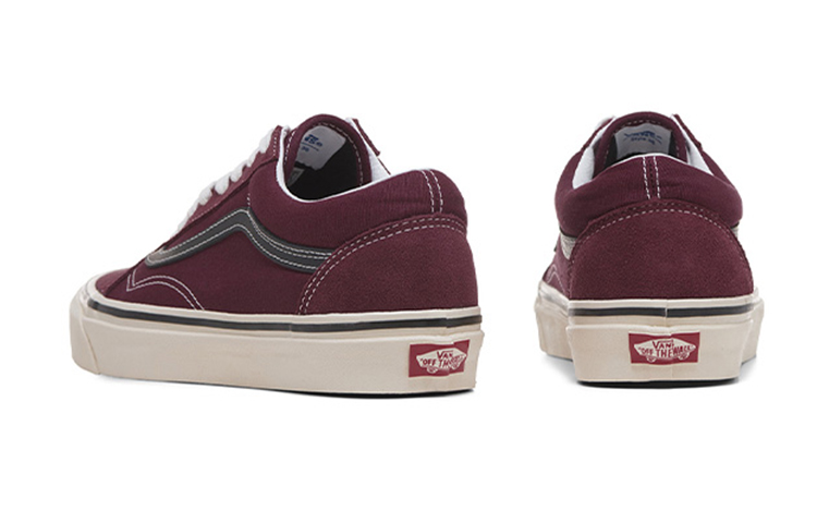 Shop 반스 올드스쿨 빈티지 레드 로우탑 스케이트보드화 (내구성, 미끄럼 방지) VN0A38G221T