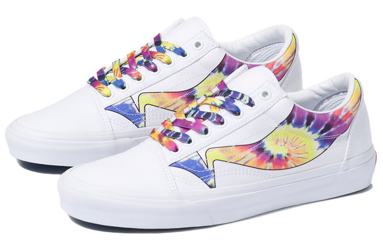 Order Vans Old Skool 扎染斜鉤 低筒 滑板鞋 男女雙款 白色