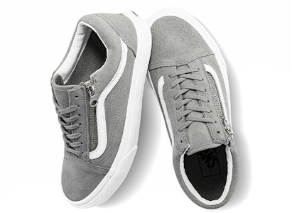 Vans Unisex Old Skool Zip Low-Top Kasut Kelabu 'Gray White' VN0A3493A4F Shop Vans Unisex Old Skool Zip Low-Top Kasut Kelabu 'Gray White' VN0A3493A4F