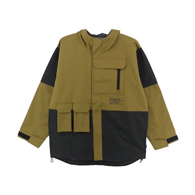 Vans Olive Green Colorblock Windproof Hooded Jacket VN0A54O7ZBN
