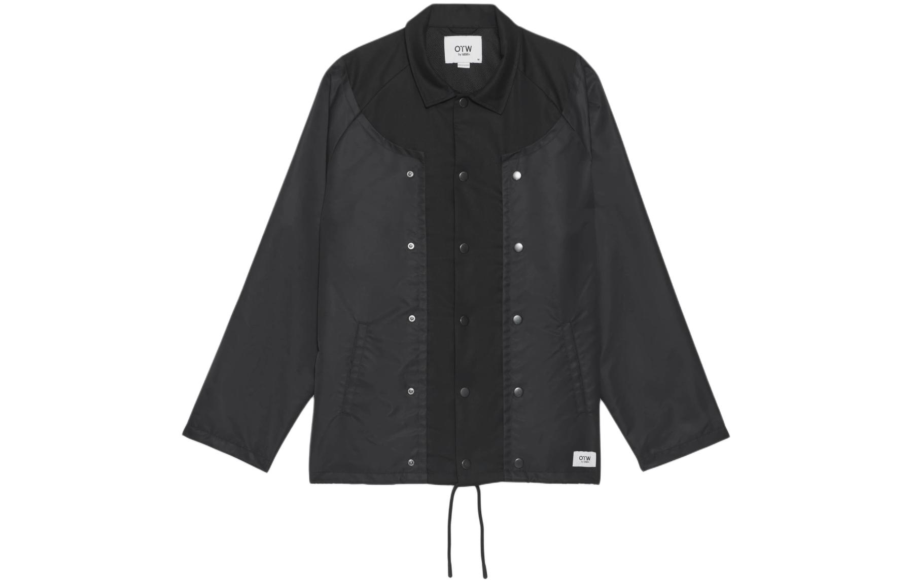 Vans OTW SS24 Solid Color Drawstring Hem Jacket Unisex Black Long Sleeve VN000GBXBLK