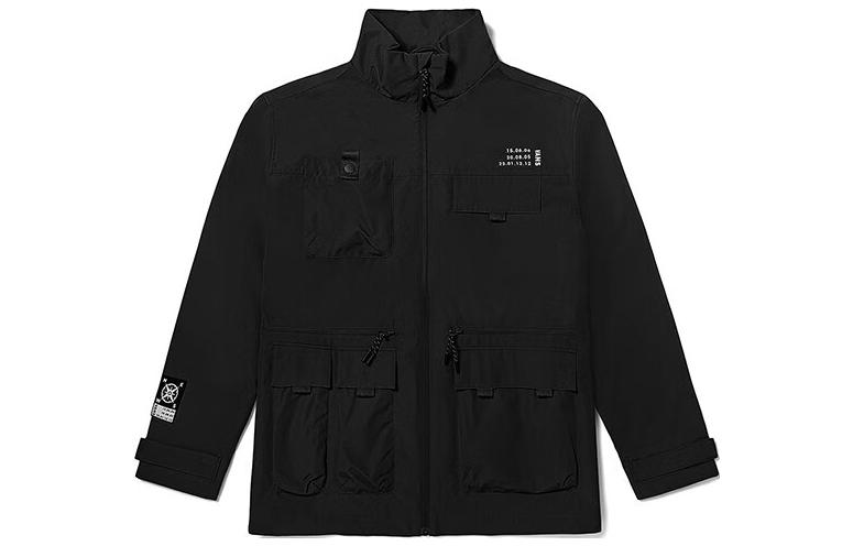 Vans Outdoor Casual Digital Print Multi-Pocket Stand Collar Jacket Black Men VN0A7TS3BLK
