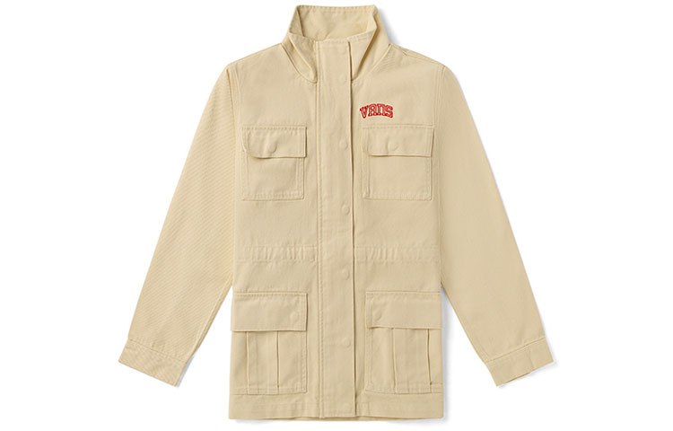 Vans Outdoor Skull Print Vintage Multi-Pocket Jacket Beige Unisex VN0A4UTTZ6K