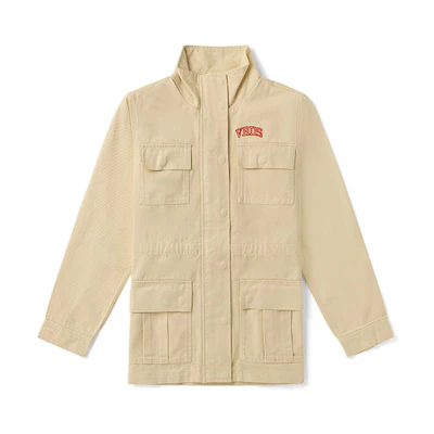 Vans Outdoor Skull Print Vintage Multi-Pocket Jacket Beige Unisex VN0A4UTTZ6K