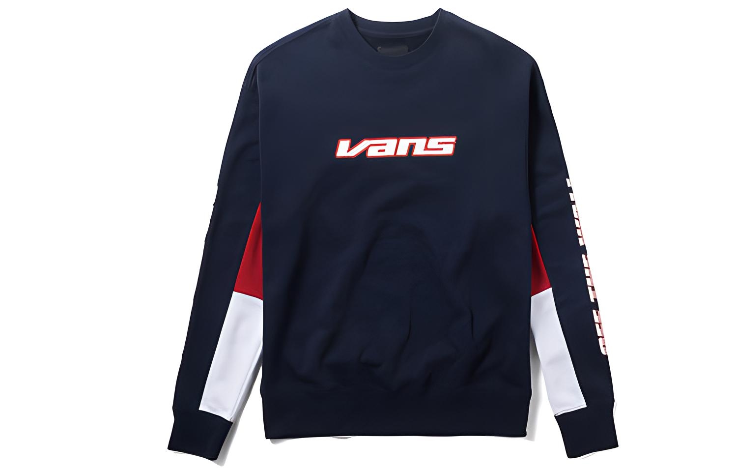 Vans Outline Logo Red Blue White Pullover Hoodie Unisex VN0A3DHE4NH