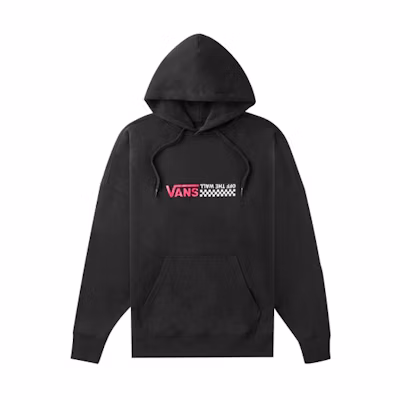 Vans Oversized Logo Hoodie Black - Unisex Pullover Sweatshirt VN0A4ML7BLK