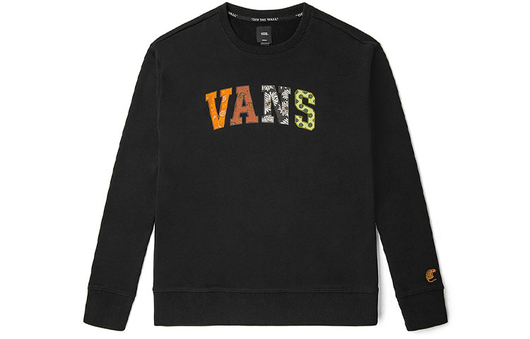Vans Paisley Logo Crewneck Sweatshirt Couples Edition - Black VN0A4POABLK