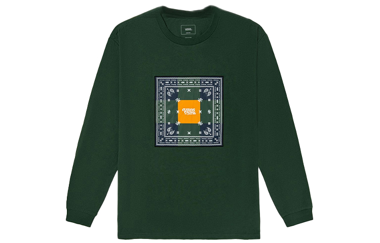 Vans Paisley Print Crewneck Long Sleeve Sweatshirt Green VN0A5F5U4CL