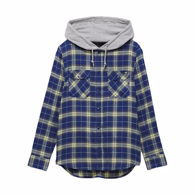 Vans Parkway Hooded Flannel Shirt Blue Long Sleeve Plaid Jacket VN0A4RZBCM8