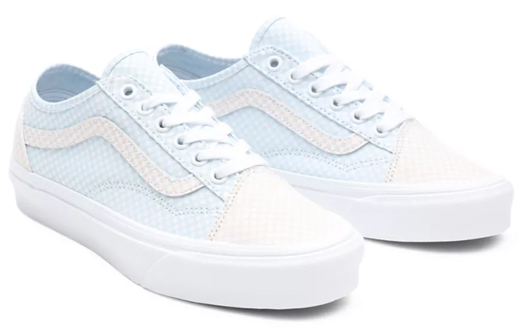 Lookbook バンズ パステルチェッカー オールドスクール テーパード (青/白) VN0A54F44TZ