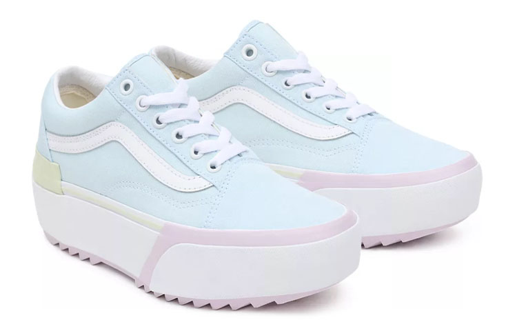 Lookbook Vans Pastel Old Skool Stacked Sneakers Low-Top Blu/Rosa VN0A4U1524D